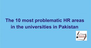 The 10 most problematic HR areas in the public sector universities in Pakistan