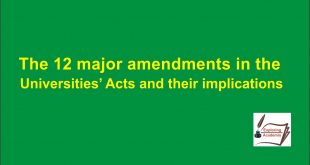 the 12 major amendments in the Universities Acts and the their imlications(1)